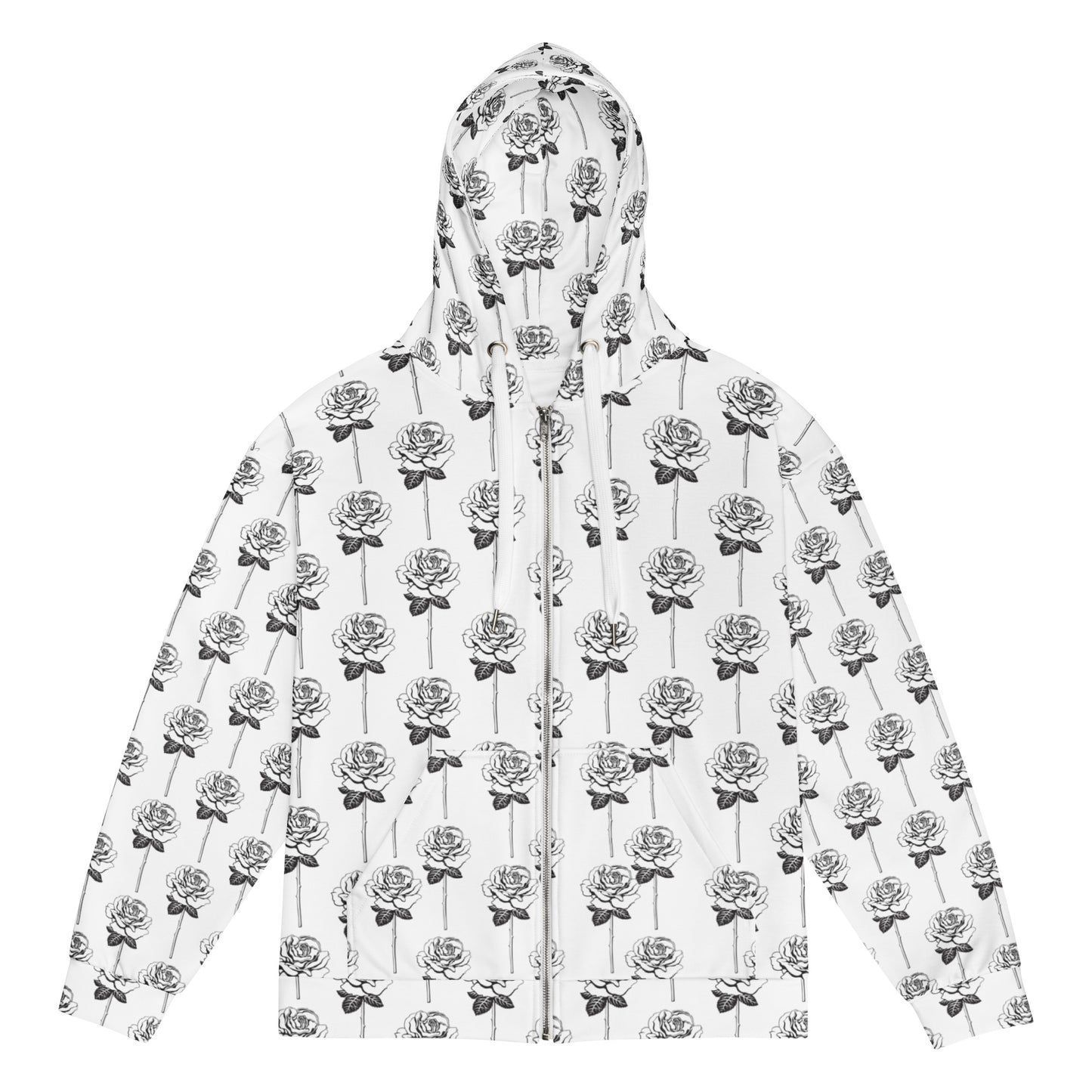 I Rose Scattered White Unisex zip hoodie