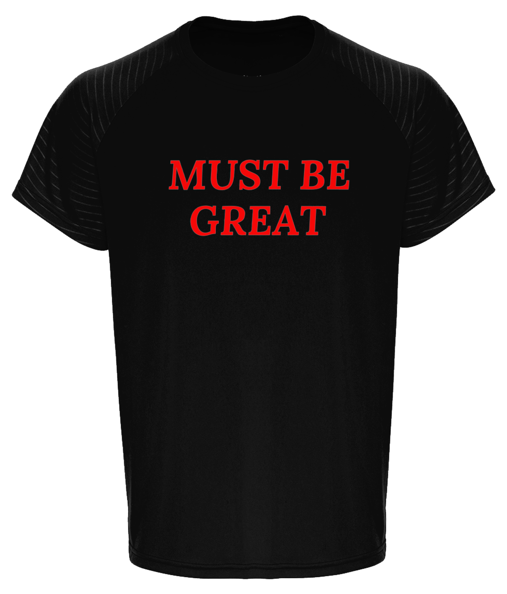 MUST BE GREAT Men's Embossed Dri-fit T-Shirt