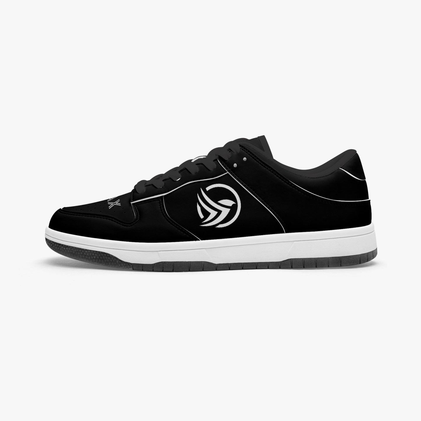 Unstax Black/White Dunk Stylish Low-Top Leather Sneakers