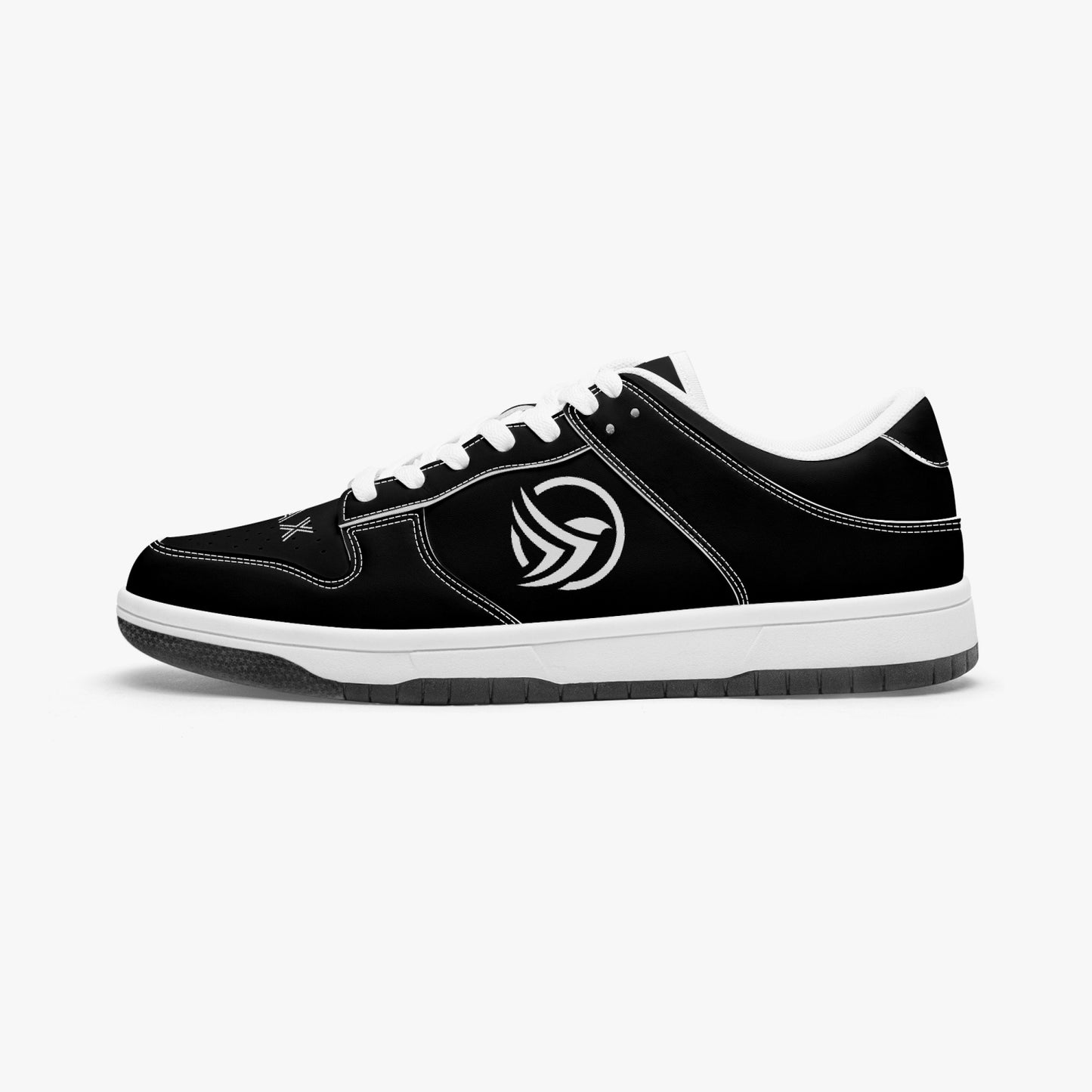 Unstax Black/White Dunk Stylish Low-Top Leather Sneakers