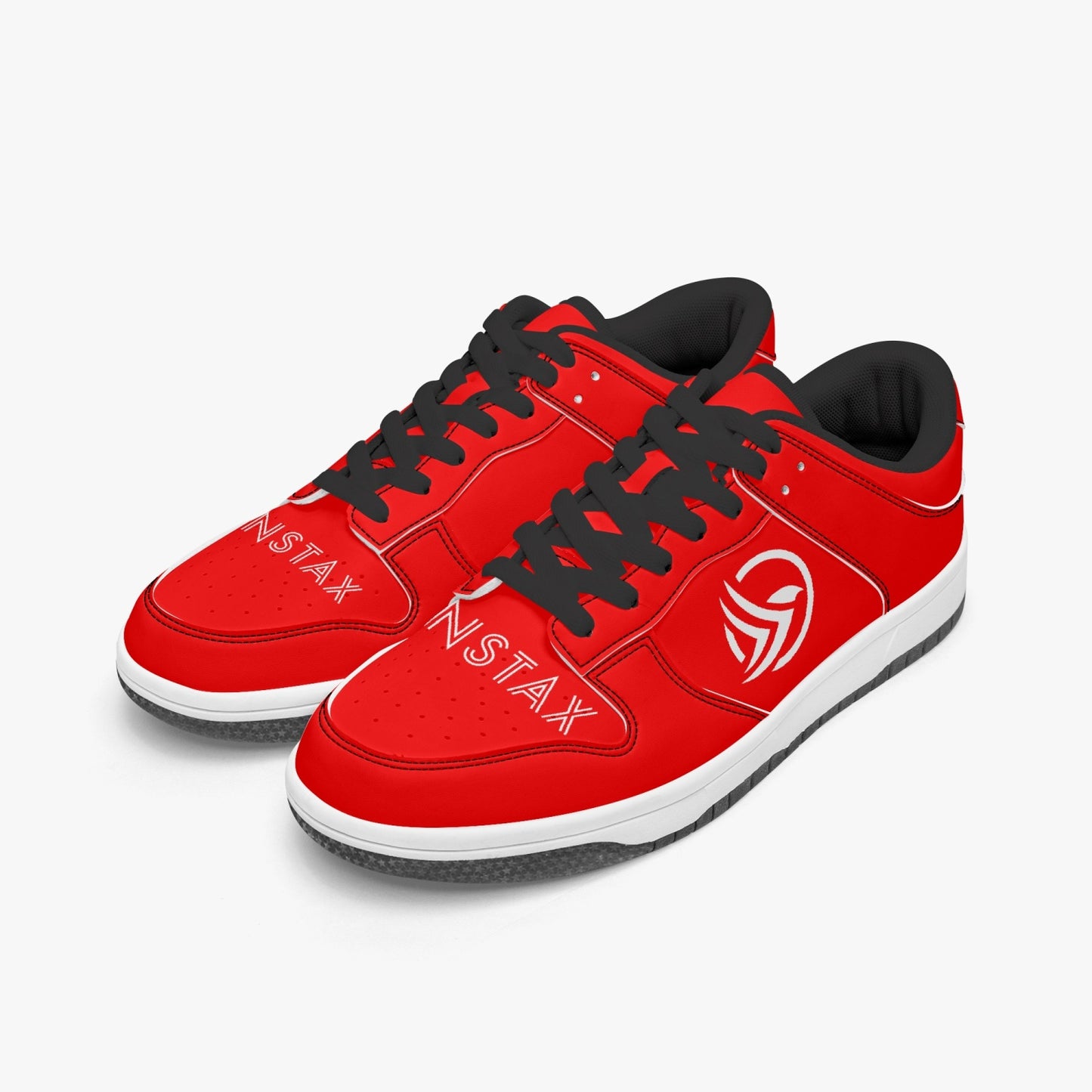 Unstax Red Dunk Stylish Low-Top Leather Sneakers