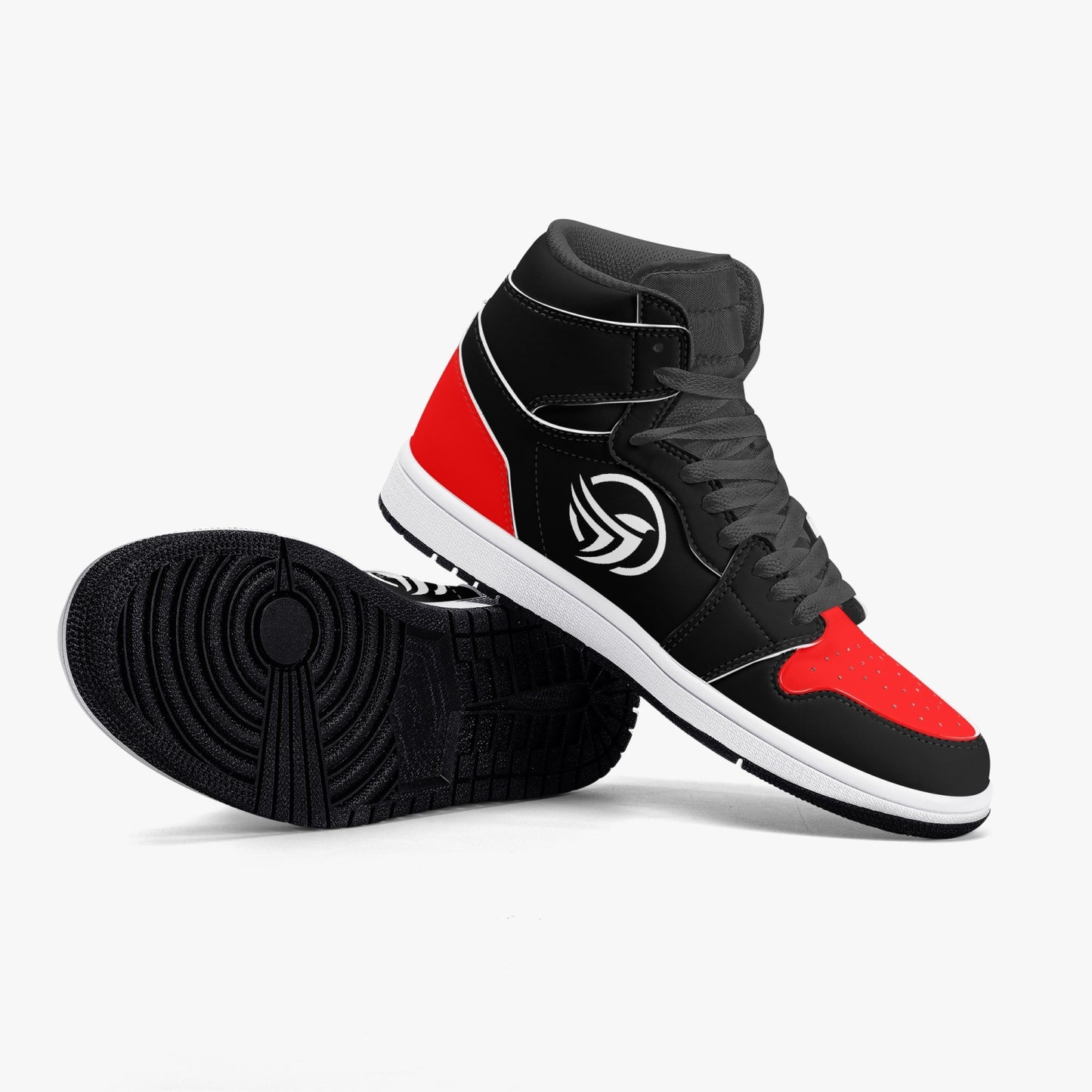 Unstax Red/Black High-Top Leather Sneakers