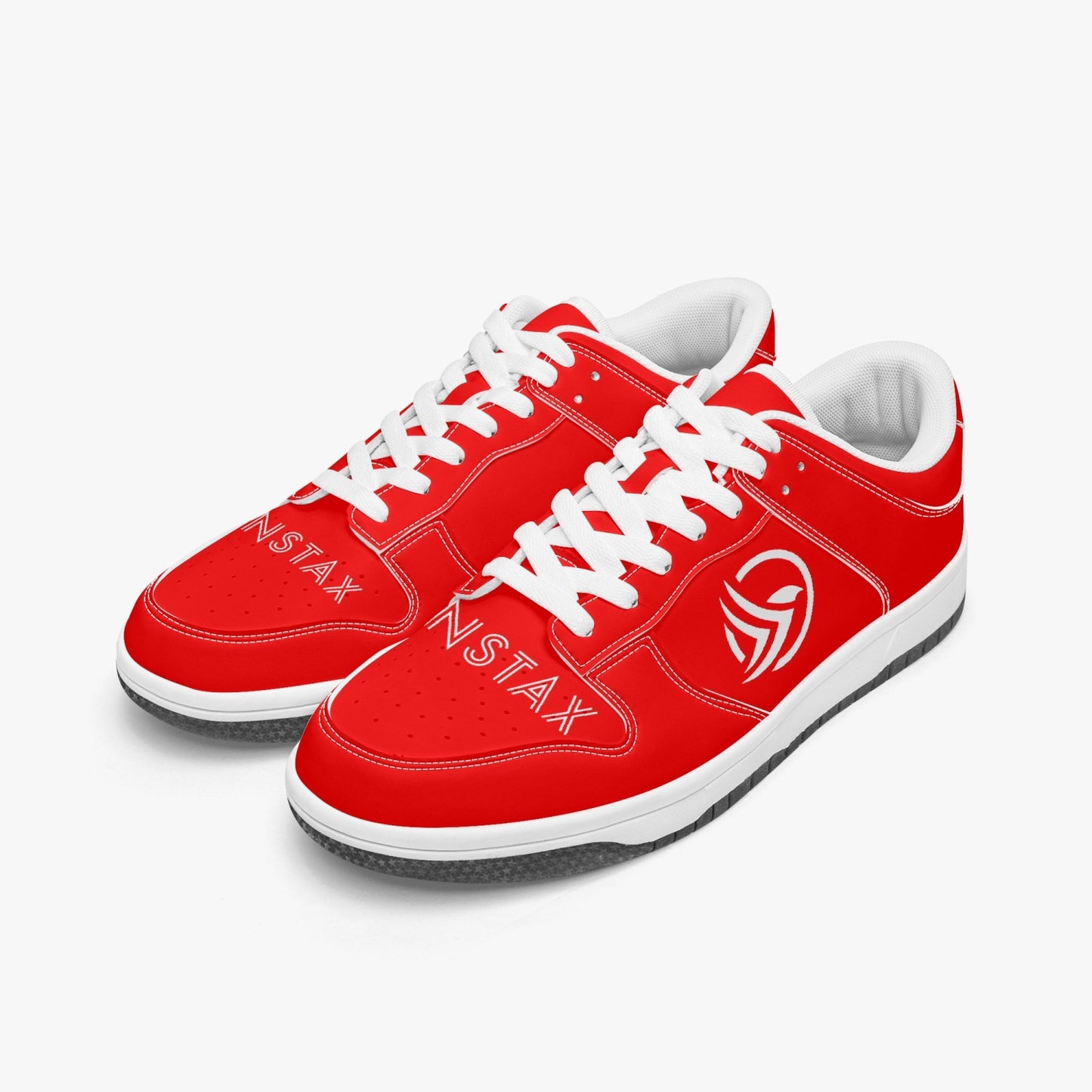 Unstax Red Dunk Stylish Low-Top Leather Sneakers