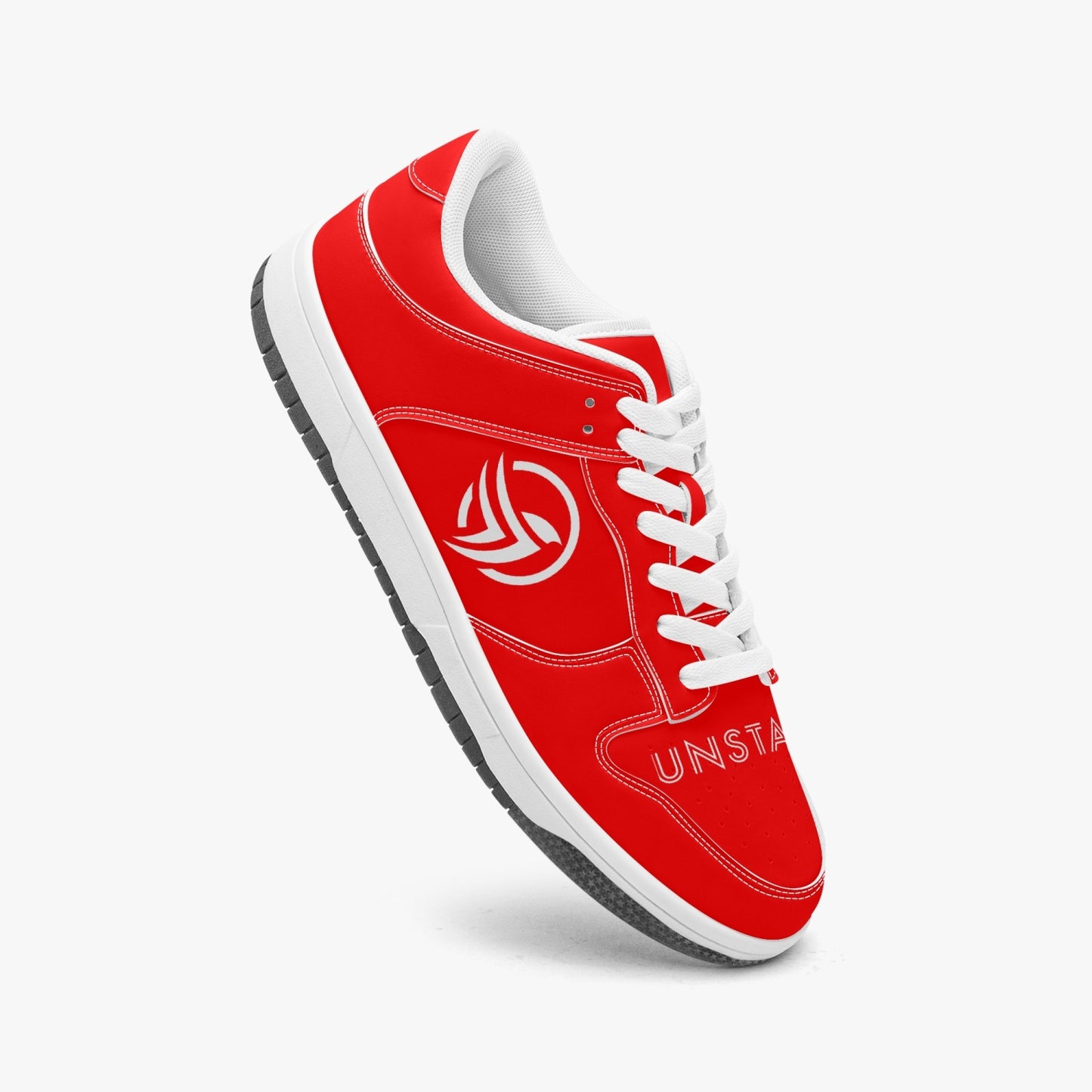 Unstax Red Dunk Stylish Low-Top Leather Sneakers