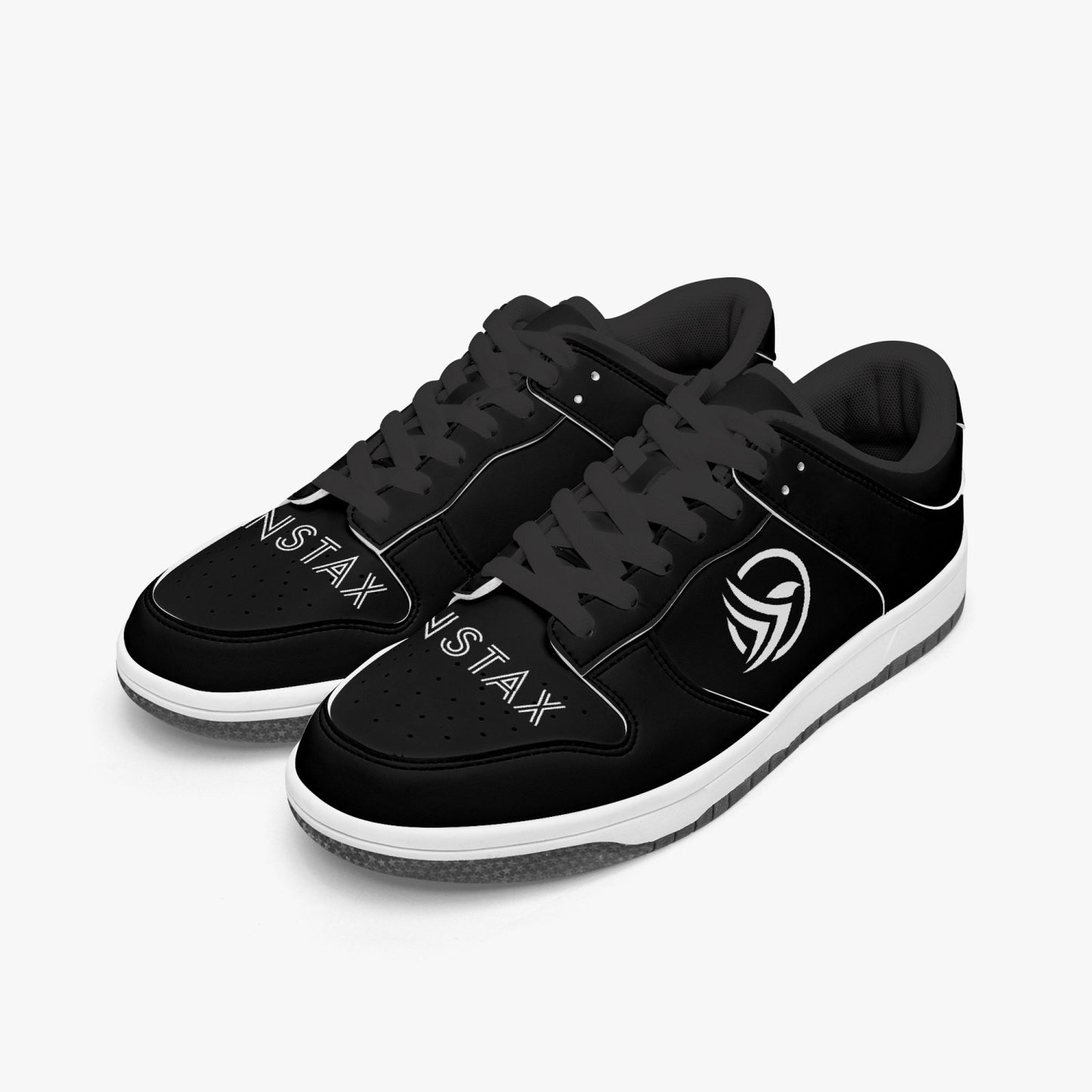 Unstax Black/White Dunk Stylish Low-Top Leather Sneakers