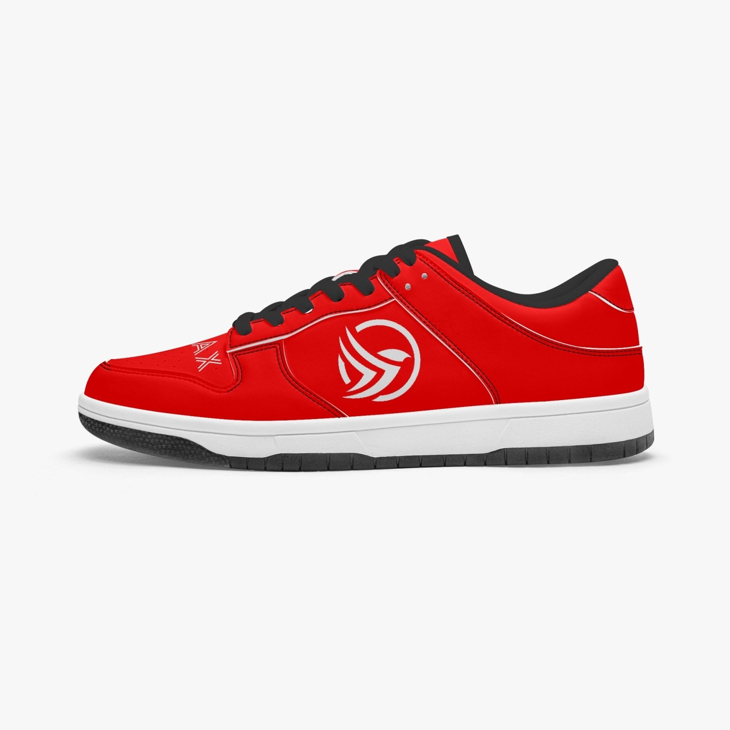 Unstax Red Dunk Stylish Low-Top Leather Sneakers