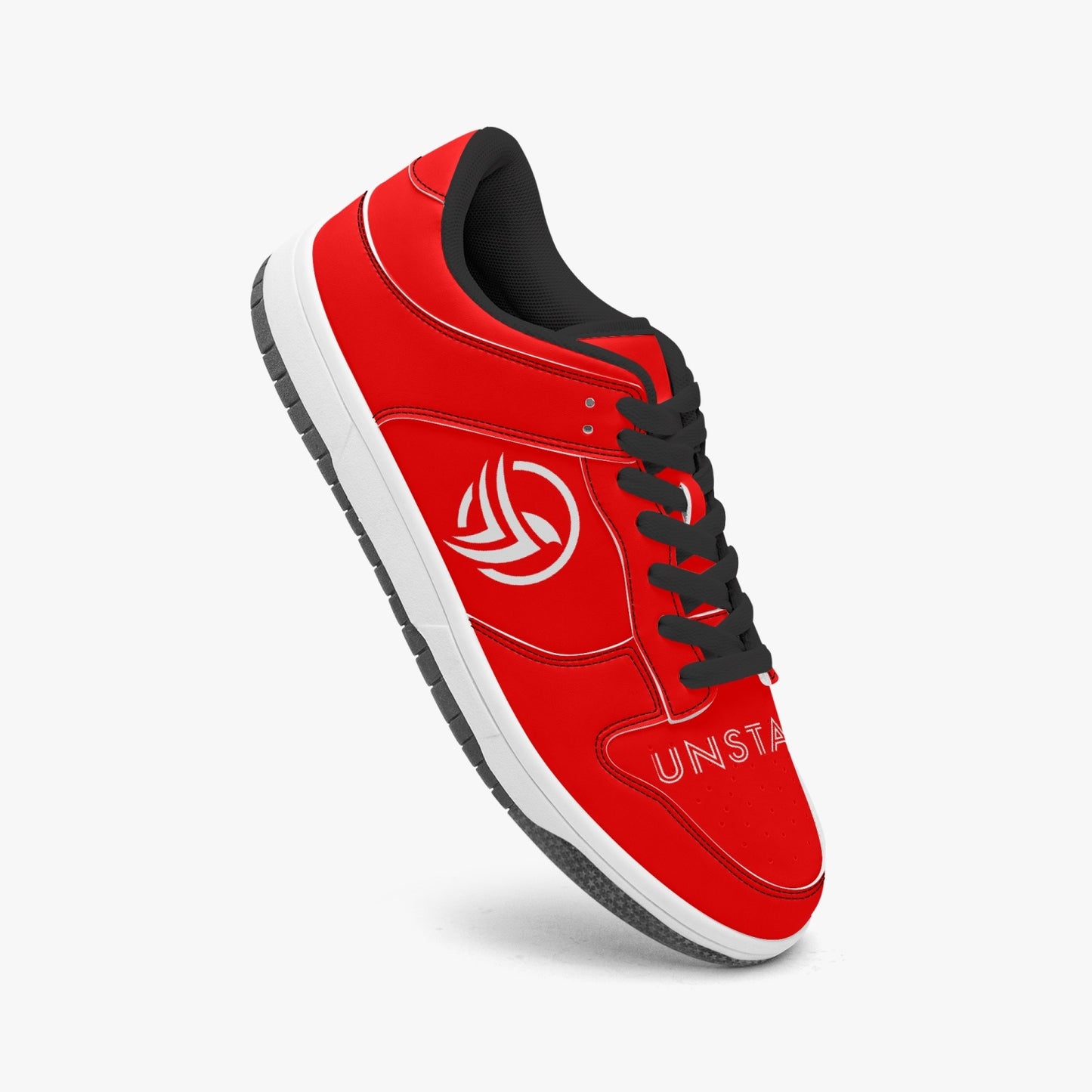 Unstax Red Dunk Stylish Low-Top Leather Sneakers