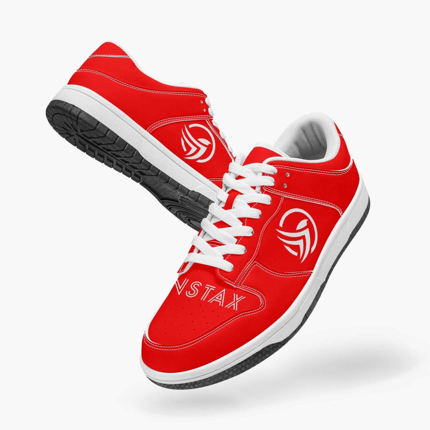 Unstax Red Dunk Stylish Low-Top Leather Sneakers